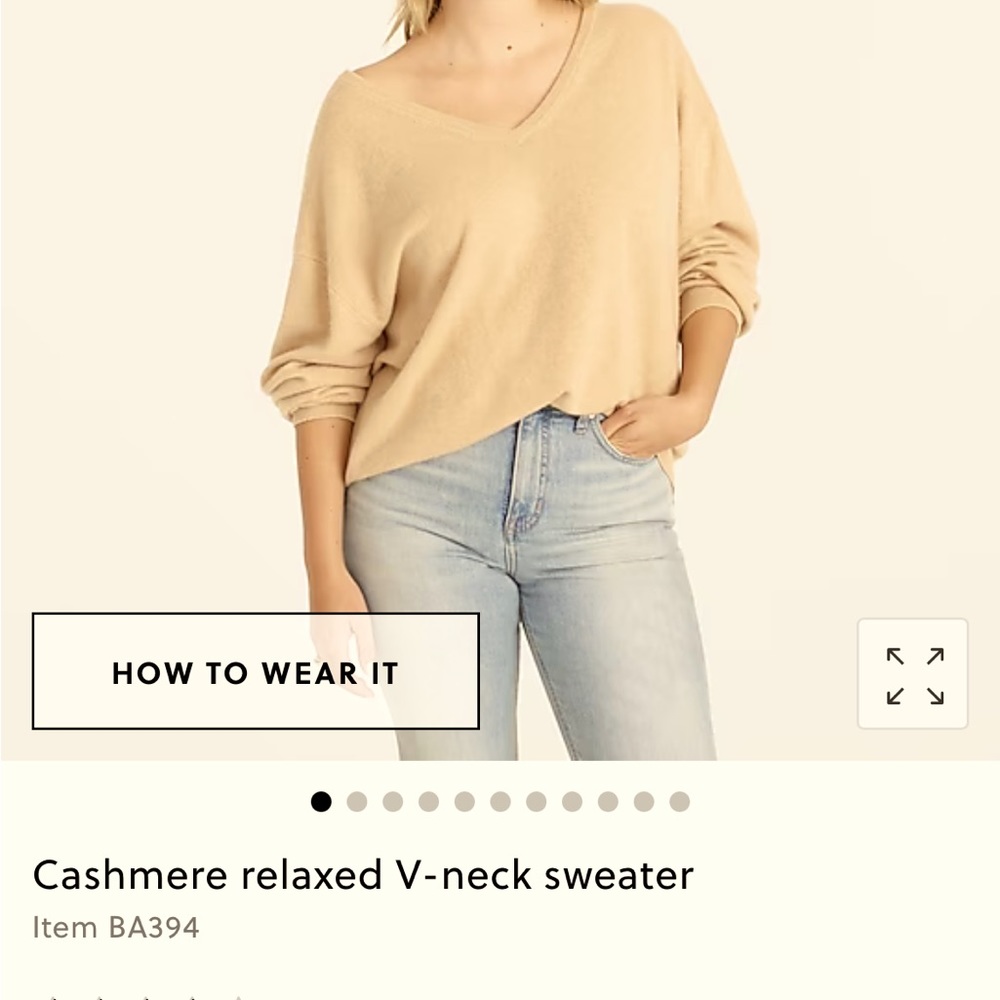 Brand new JCrew Cashmere. Size S. Relaxed fit. So soft. Heather Almond